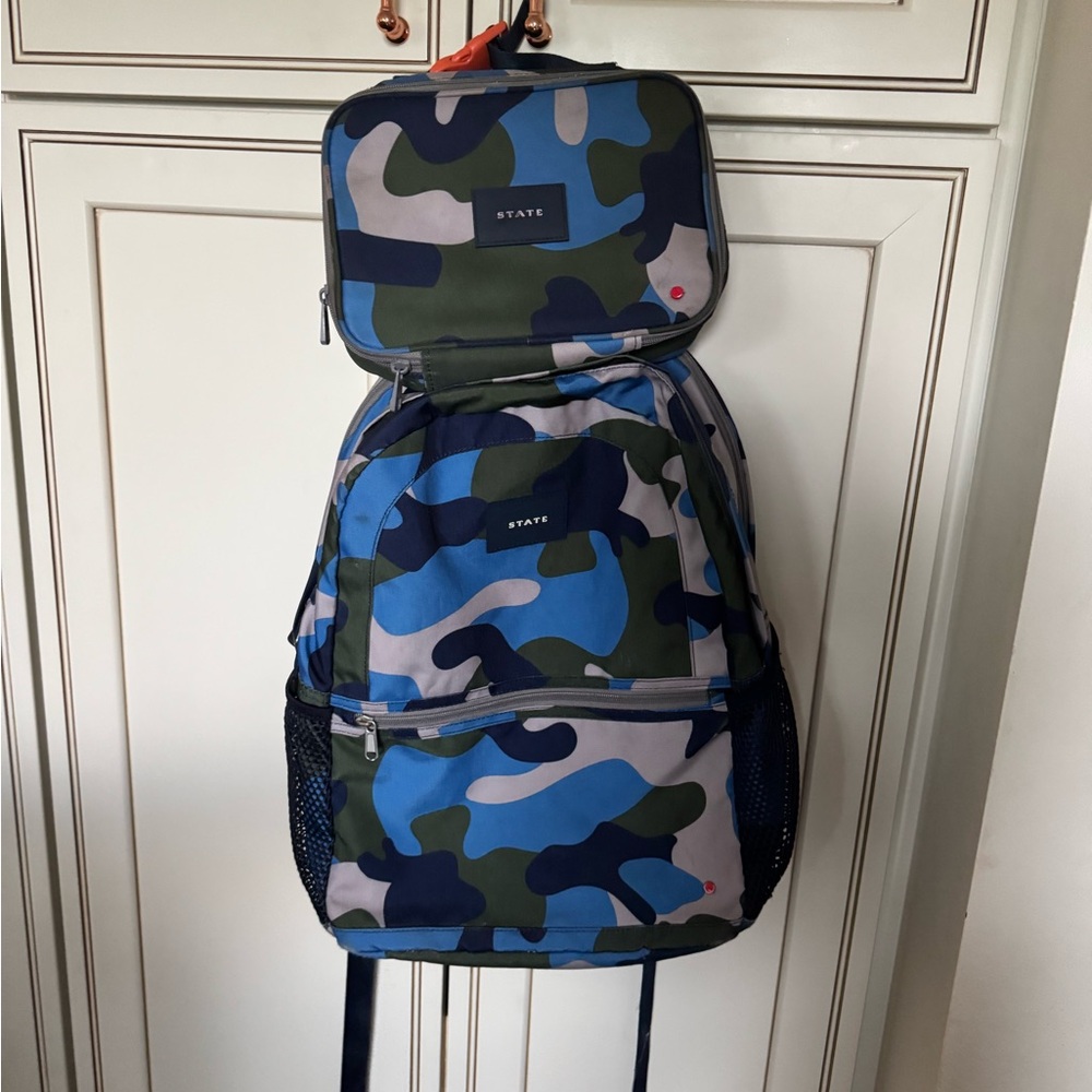 STATE Blue and Green Camouflage Backpack Set